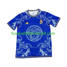 Fußballtrikots Real Madrid Versace Edition Blau 2024-2025 Kurzarm Heimtrikotsatz kaufen